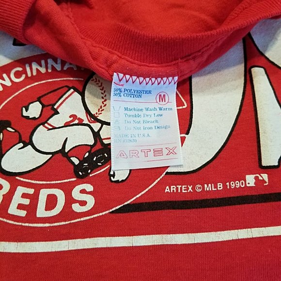 Vintage 1990 Cincinnati Reds T Shirt M Mens Single Stitch 90s USA Baseball Tee - Picture 5 of 5